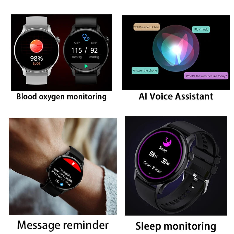 2023 New Smart Watch Women 466*466 AMOLED 1.43" HD Screen Always Display Time Bluetooth Call IP68 Waterproof Sports Smartwatch