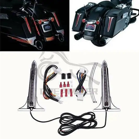 For Harley Davidson Electra Glide Road Glide 93-13 Motor Saddlebag Motorcycle Side LED Tail Brake Light Saddle Bag Tail Light