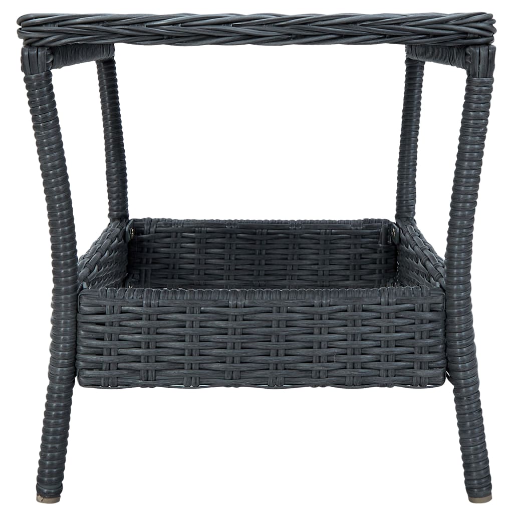 Patio Outdoor Table Deck Outside Porch Furniture Balcony Home Decor Dark Gray 17.7&quot;x17.7&quot;x18.3&quot; Poly Rattan
