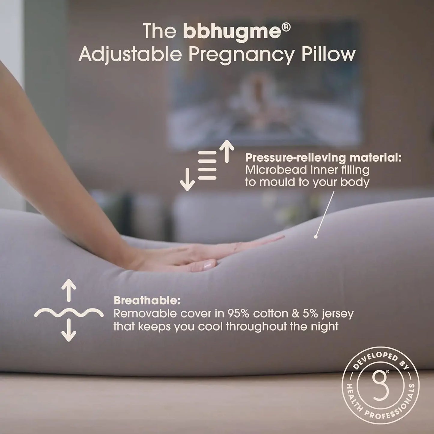 Bbhugme-adjustable pregnancy pillow, full-body support