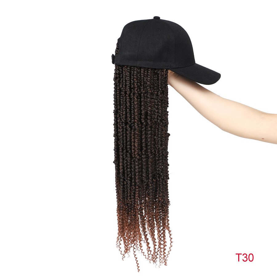 TOMO Baseball Wig Cap With Passion Twist Hair Adjustable Cap Synthetic Hair Extensions Fashion Baseball Hat Wig For Black Women