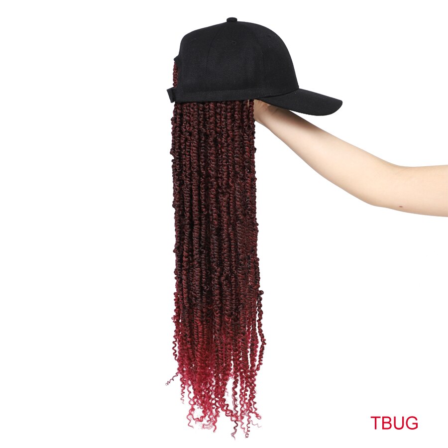 TOMO Baseball Wig Cap With Passion Twist Hair Adjustable Cap Synthetic Hair Extensions Fashion Baseball Hat Wig For Black Women