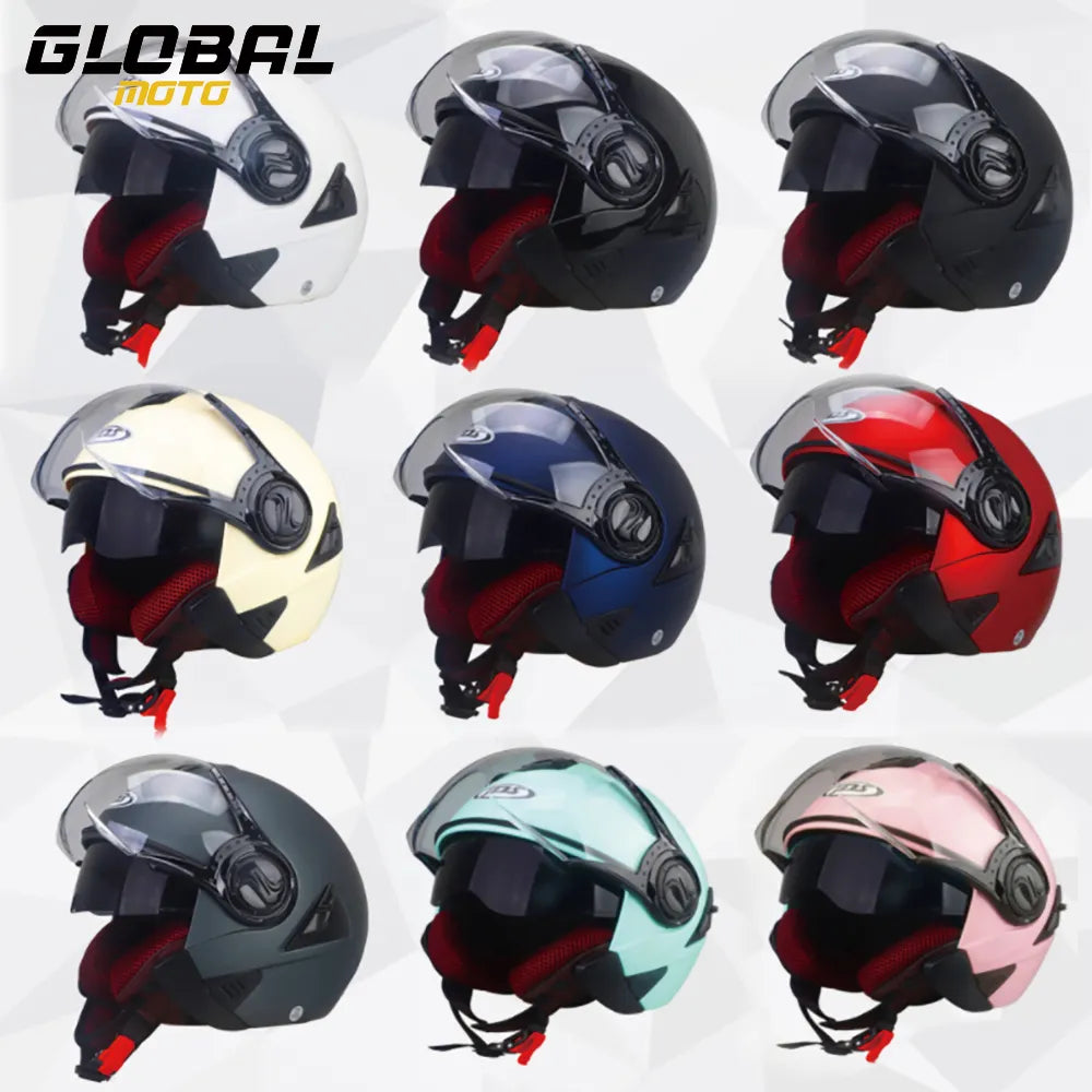 Motorcycle Helmet Men Summer Double Lens Moto Helmet Open Face Motocross Racing Off Road Helmet Casco Moto Capacete Casque