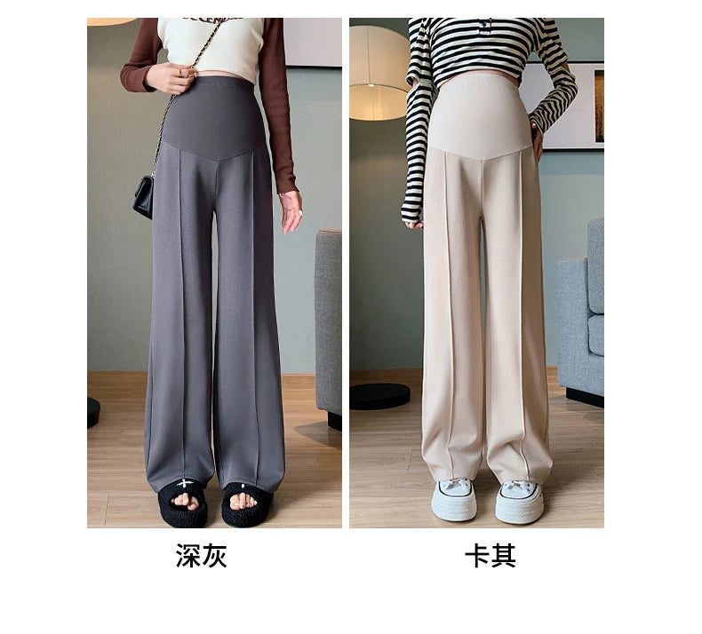 Maternity Long Straight Pants Wide Leg