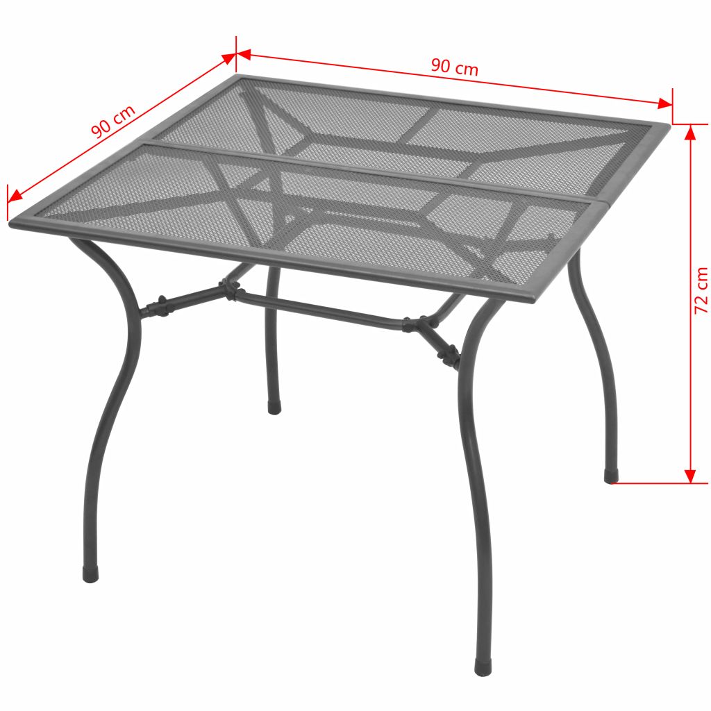 Outdoor Patio Table Garden Deck Outside Porch Furniture Balcon Home Decor 35.4&quot;x35.4&quot;x28.3&quot; Steel Mesh