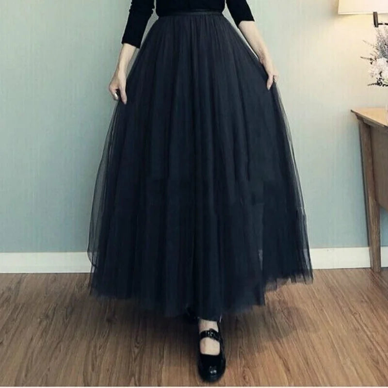 Spring and Autumn Three-layer Mesh Princess Swing Skirt