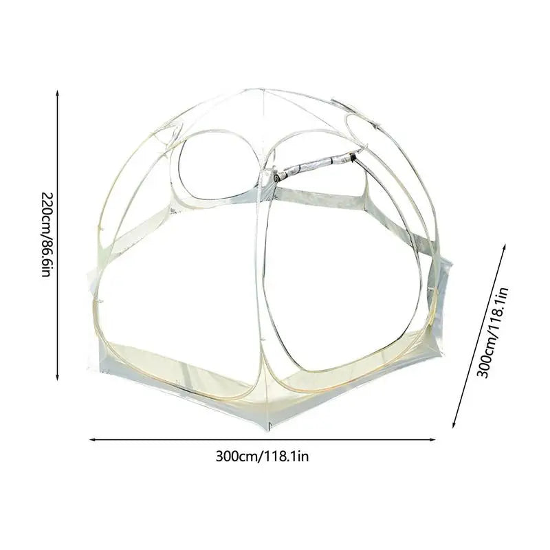 Outdoor Transparent Tent Greenhouse Camping Tent Canopy Weatherproof Clear Pod Pop Up Transparent View Tent For Lawns Camping