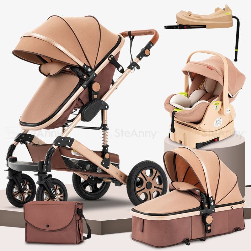 5-IN-1 Luxury Baby Stroller Free Shipping Pram Portable  baby Carriage With Car Seat Travel System Infant Pushcar on 2023 - DJVWellnessandPets