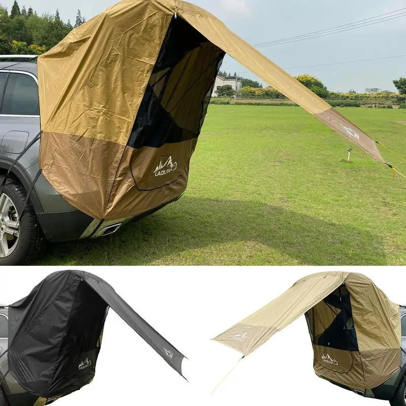 Car Travel Tent BBQ Camping Trunk Extension Tent Suitable for SUV with width 1.9-2.M SUV Triple Door Tailgate Hatchback Tent