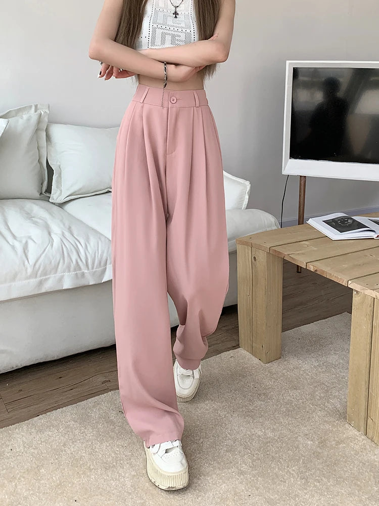 Suit Pants Elastic Waist Slimming Casual