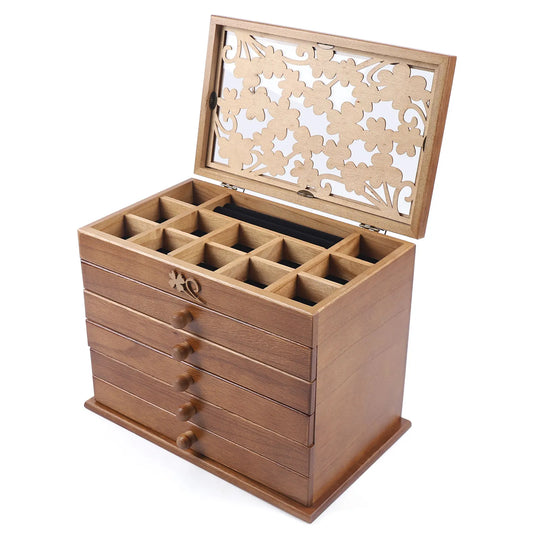 Wood Jewelry Box 6-Layer Organizer