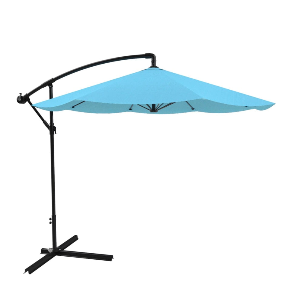 BOUSSAC 10&#39; Cantilever Patio Umbrella with Base, Red,Family Yard Sun Umbrella Umbrella for Beach,patio Furniture