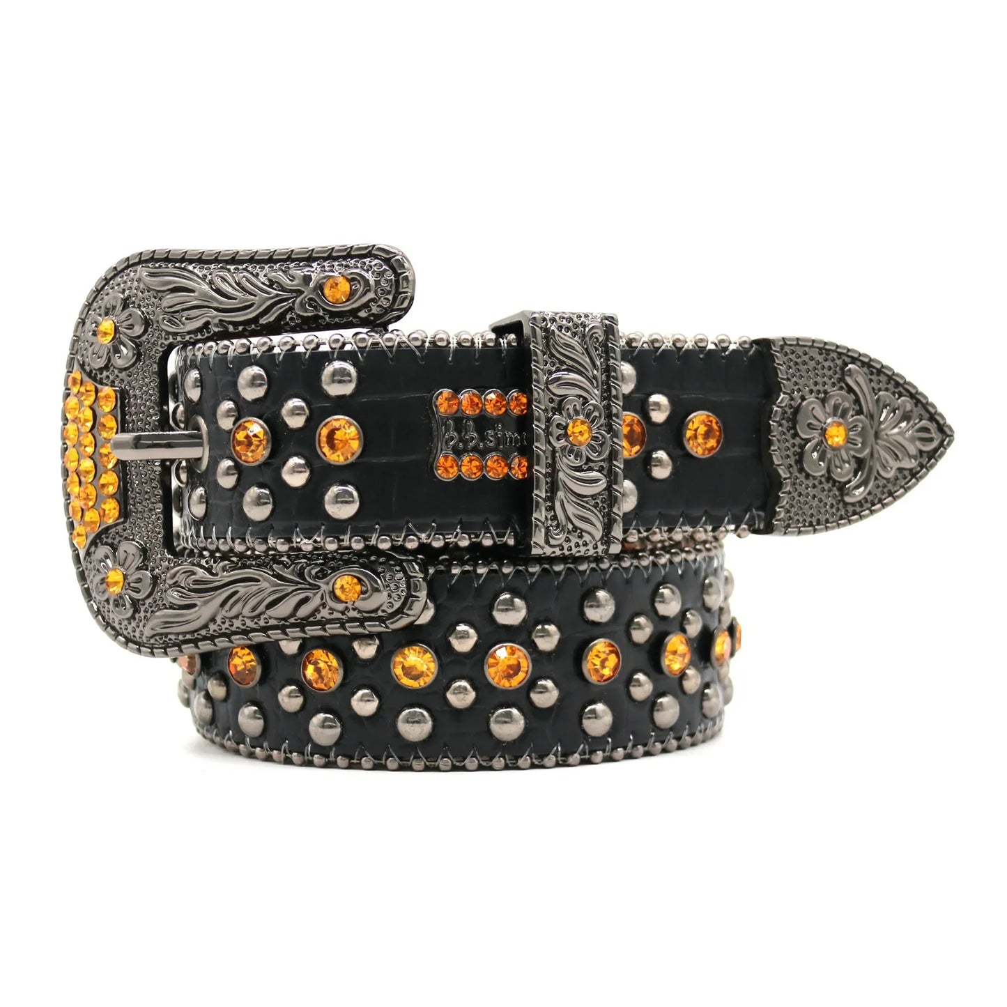 Rhinestones Western Belts Studded Men Women