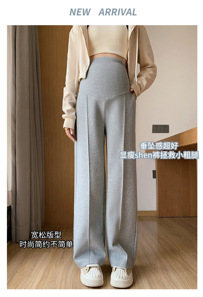 Maternity Long Straight Pants Wide Leg