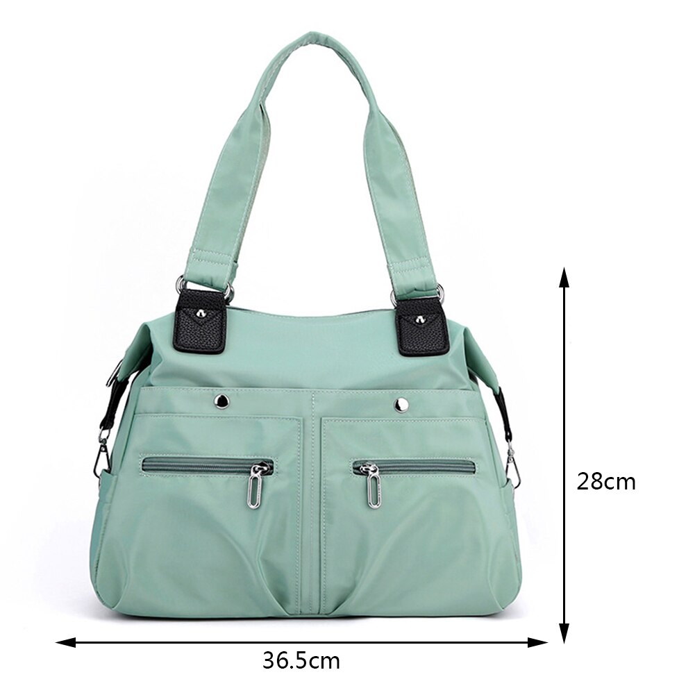 Casual Nylon Large Capacity Tote Bags Women Handbags Solid Color Shoulder Bags for Mom Multi-pockets Ladies Shopper Bags Purse