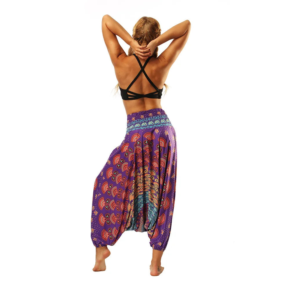 Women Casual Loose Yoga Trousers Baggy Boho