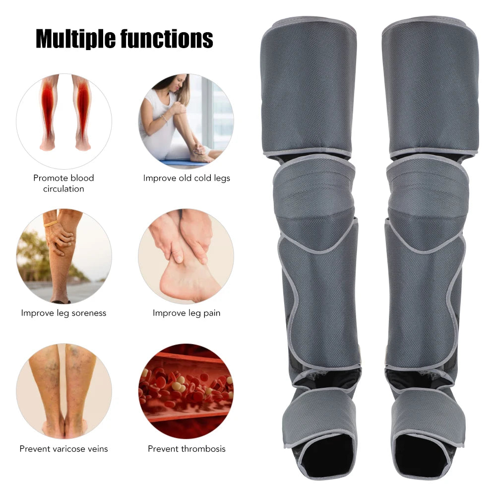 Foot air pressure leg massager promotes blood circulation, body massager, muscle relaxation, lymphatic drainage device 360