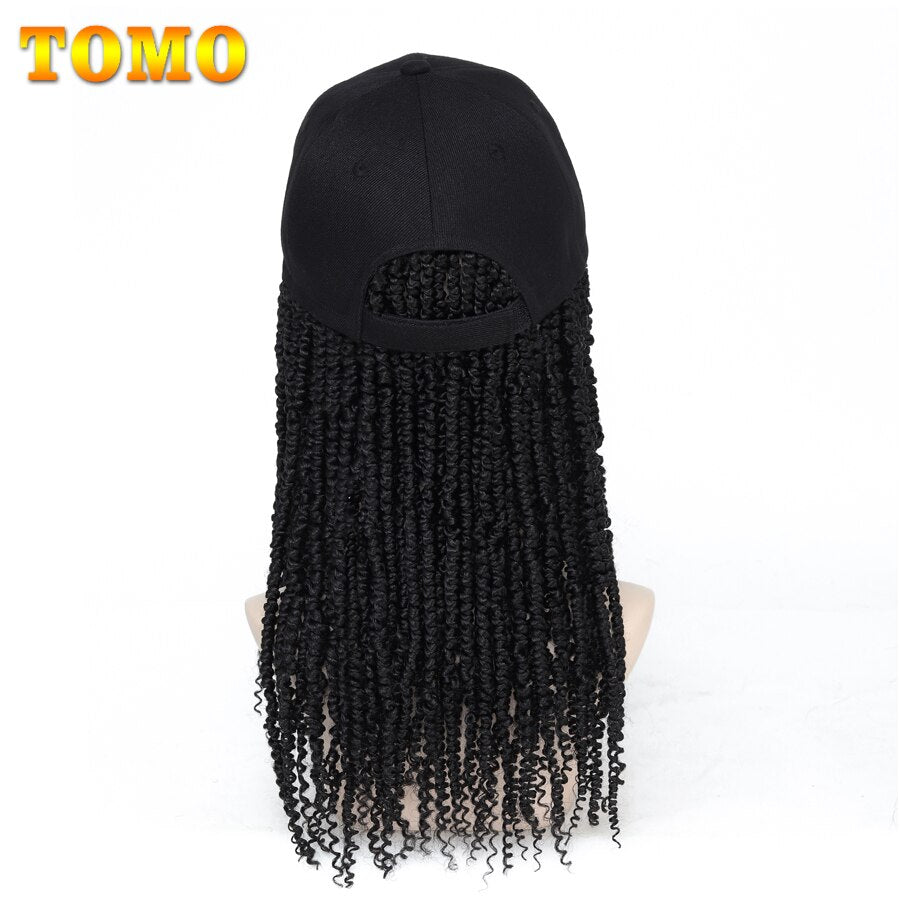 TOMO Baseball Wig Cap With Passion Twist Hair Adjustable Cap Synthetic Hair Extensions Fashion Baseball Hat Wig For Black Women