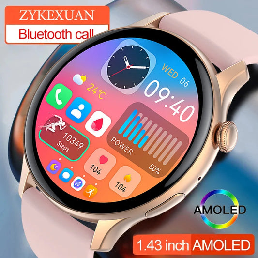 2023 New Smart Watch Women 466*466 AMOLED 1.43" HD Screen Always Display Time Bluetooth Call IP68 Waterproof Sports Smartwatch