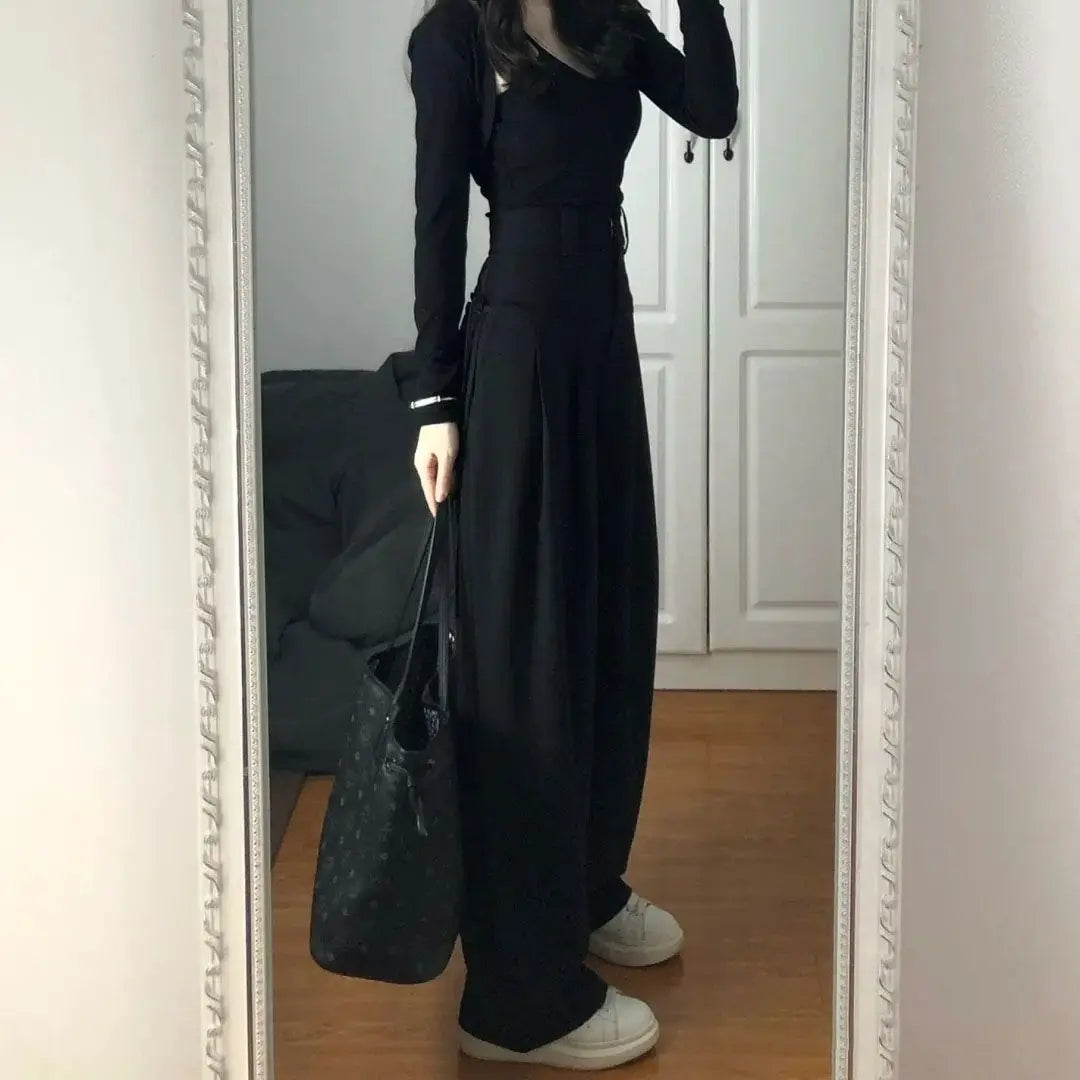 High Waist Wide Leg Pants Spring and Autumn Office Basic