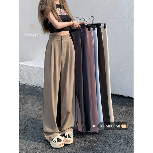 Suit Pants Elastic Waist Slimming Casual