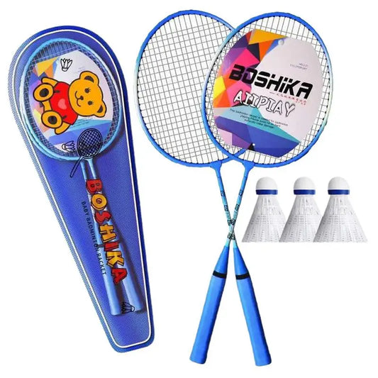 Professional Badminton Rackets And Carrying Bag Set 1 Pair Durable Lightweight Badminton Rackets With 3 Shuttlecocks For Kids