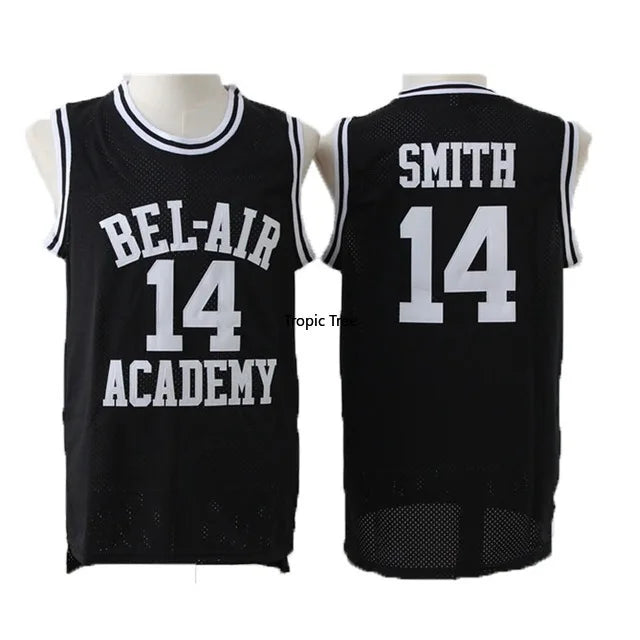 Will Smith Basketball Jersey 14 Bel Air Academy 25 Carlton Banks Jersey Movie Cosplay Clothing Stitched Men's Sport Shirt S-XXXL