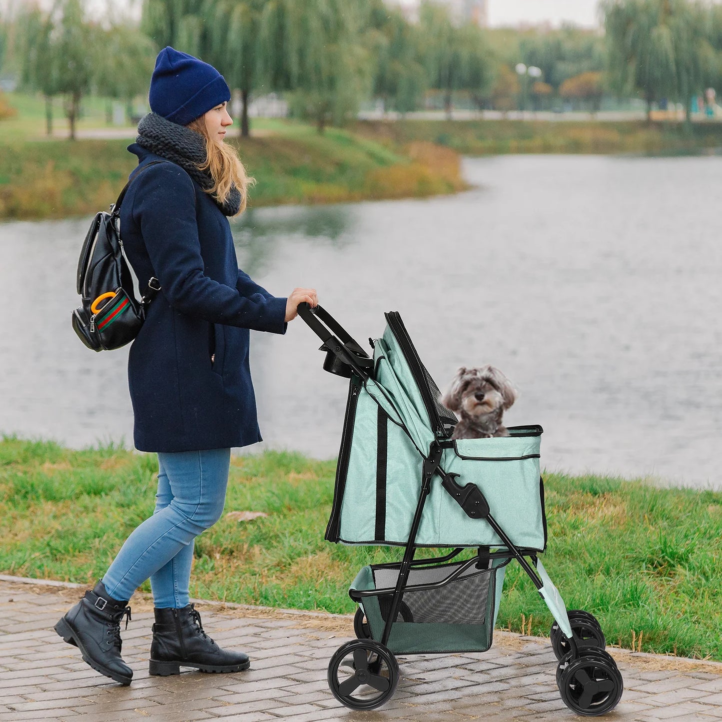 Pet Stroller Dog Cat Puppy Pram Pushchair