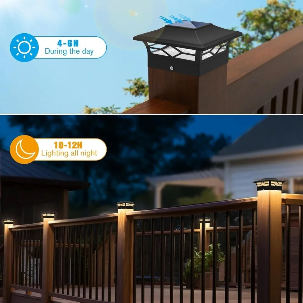 Outdoor Solar Post Lights 12 Pack, Waterproof