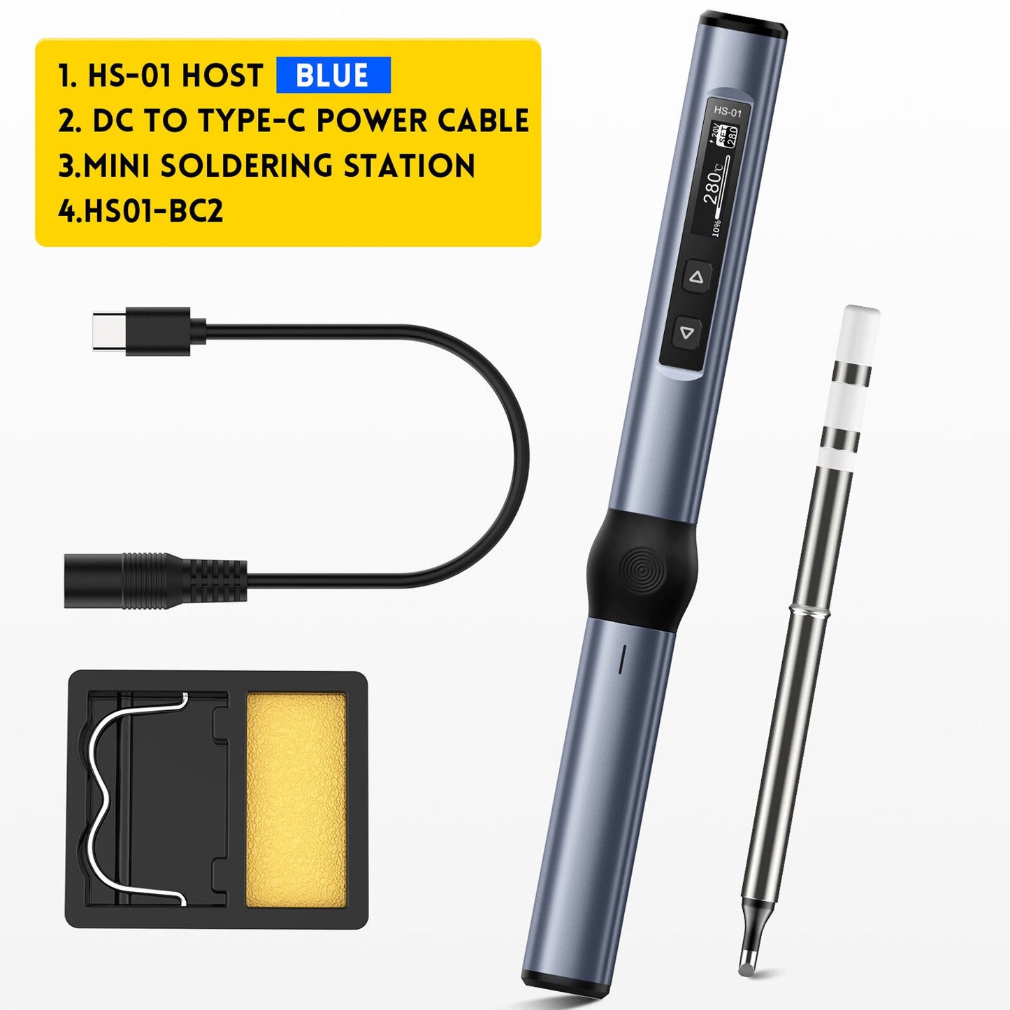 FNIRSI HS-01 Smart Electric Soldering Iron PD Adjustable Constant Temperature Fast Heat Portable Soldering Iron Station Kit 65W - DJVWellnessandPets