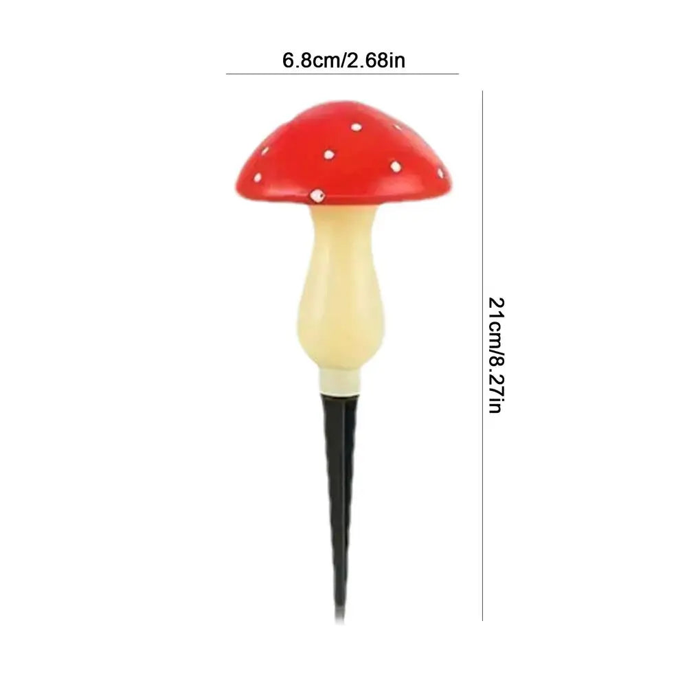 6pcs Red LED Solar Mushroom Light