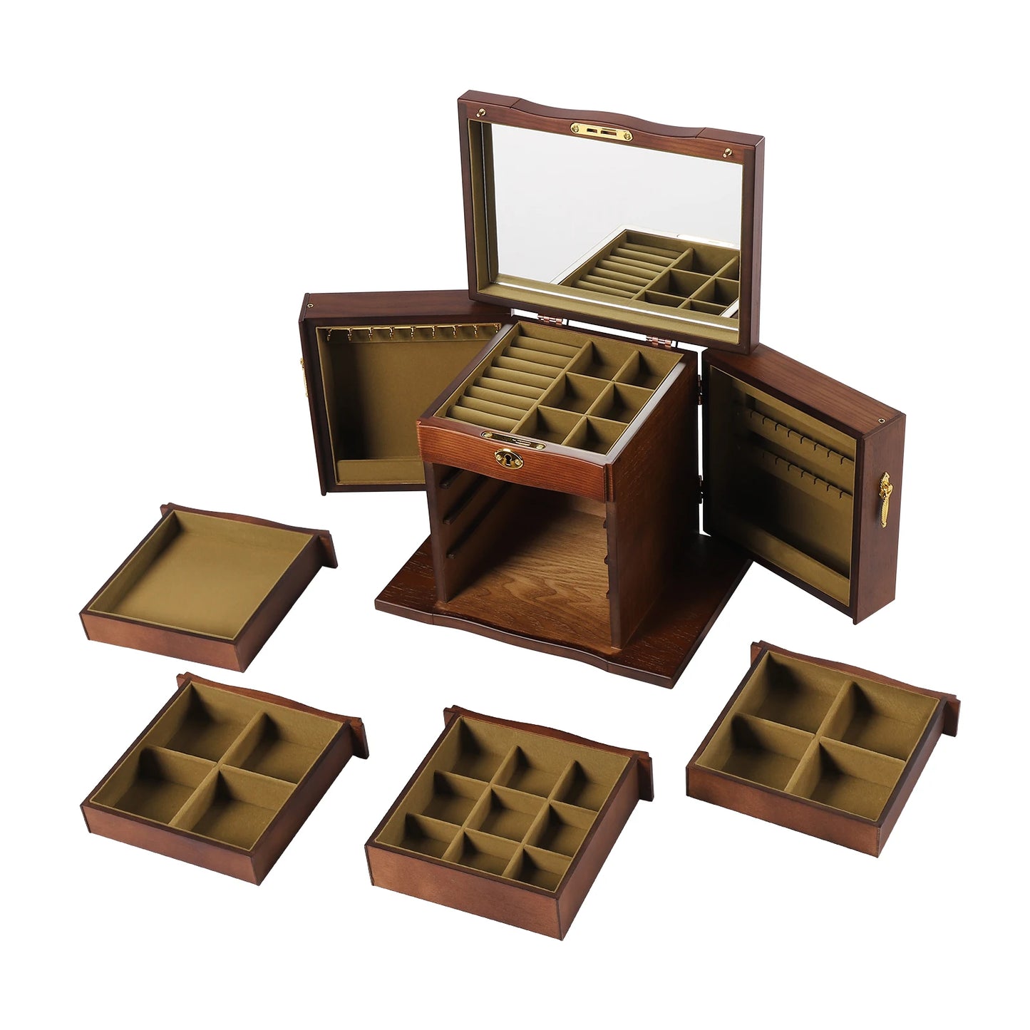 Wood Organizer with Combo Lock