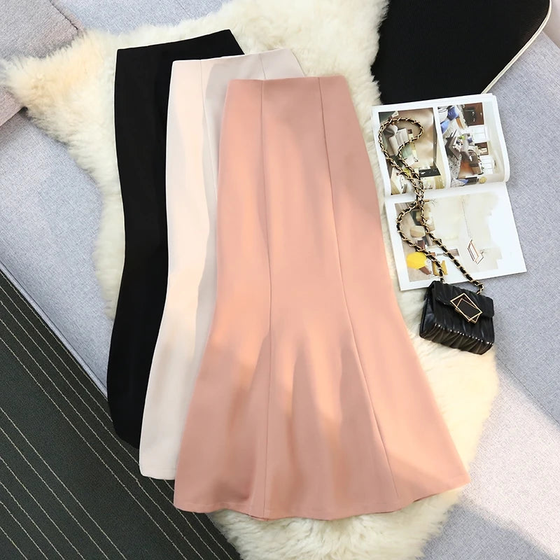 Mermaid Skirts New High Waist Vintage Office Pencil Mid Skirts