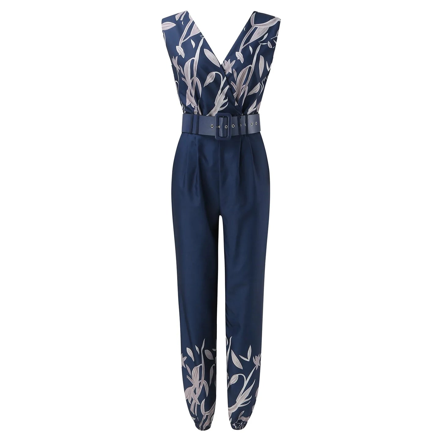 Print Jumpsuit Elegant Backless V Necking