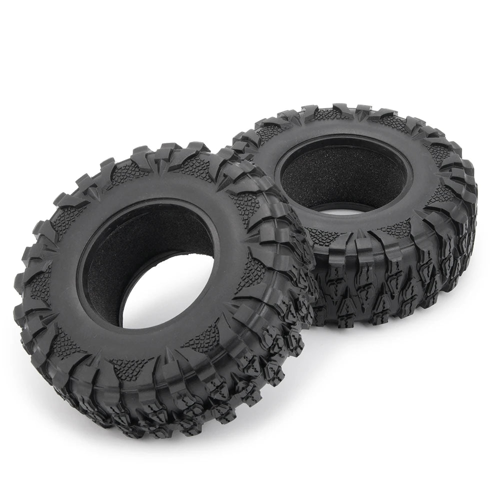 MIBIDAO 2.2" Rubber Tires & Beadlock Wheel Hub Rim For 1/10 Axial SCX10 90046 TRX4 D90 Wraith 90048 RC Crawler Car