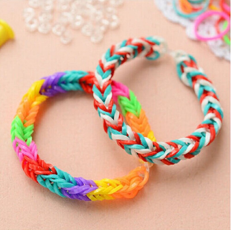 24 Grids Colorful Loom Bands Set Candy Color Bracelet Making Kit DIY Rubber Band Woven Bracelet Kit Girls Craft Toys Gifts