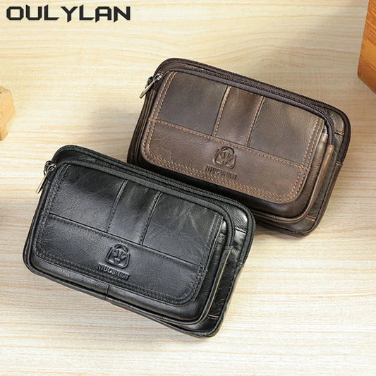 Luxury Brand Genuine leather Waist Bag Men Fanny Pack