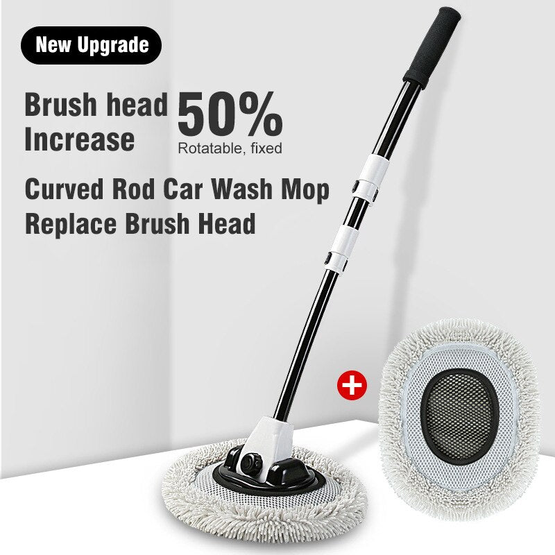 Car Cleaning Brush Telescoping Long Handle Cleaning Mop Chenille Broom  Car Wash Brush Dual Brush Heads Car Cleaning Tools