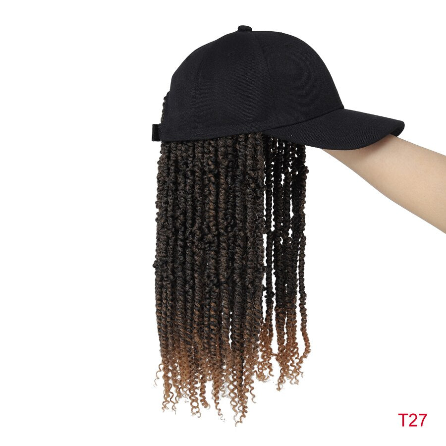 TOMO Baseball Wig Cap With Passion Twist Hair Adjustable Cap Synthetic Hair Extensions Fashion Baseball Hat Wig For Black Women