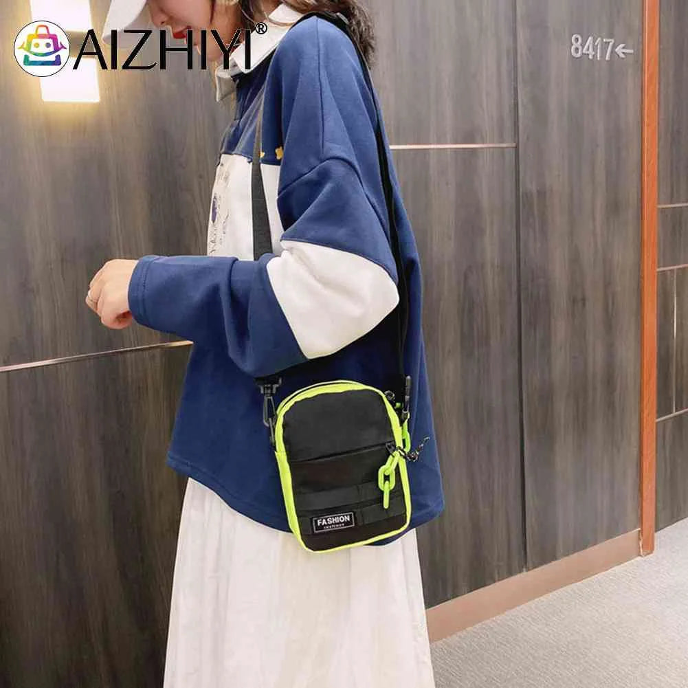 Women Sports Casual Zipper Small Satchel Pouch Fashion Exquisite Shopping Bag Hit Color Phone Crossbody Shoulder Bag Portable