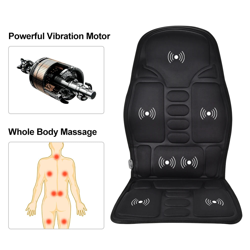 Car Vibrating Massager Seat Electric Stimulator Muscle Pain Relief for Back and Shoulder