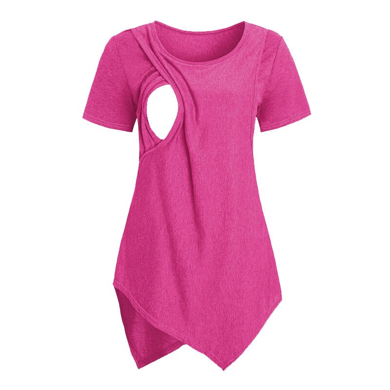 Pregnancy Summer T-Shirts Maternity Short Sleeve Tops Breastfeeding Tees for Pregnant Fashion top Maternity Wrap Shirts Clothes