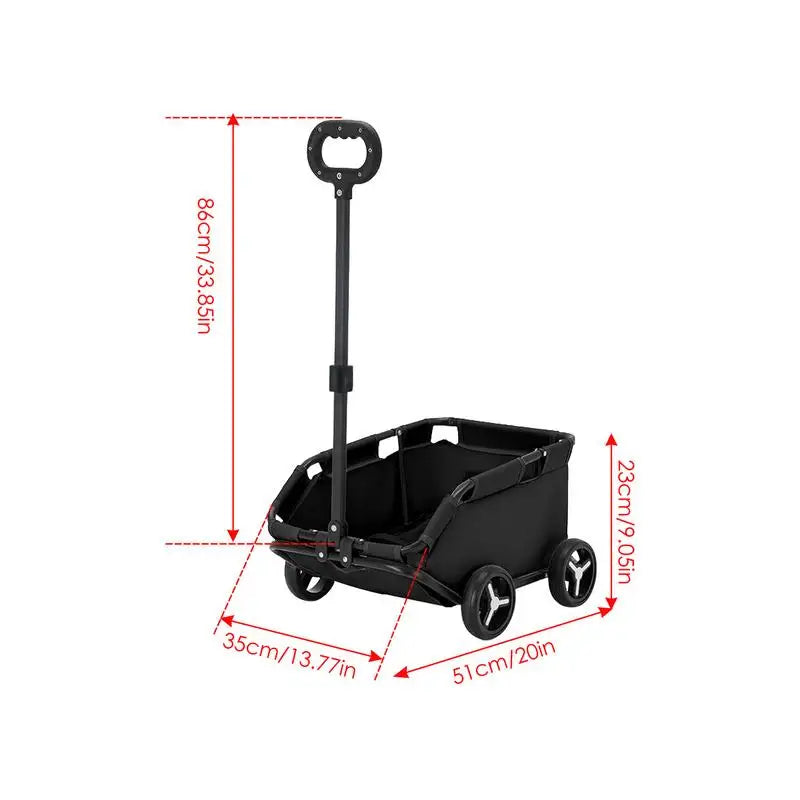 Small Pet Carriage Rolling Carrier 4 Wheels Lightweight