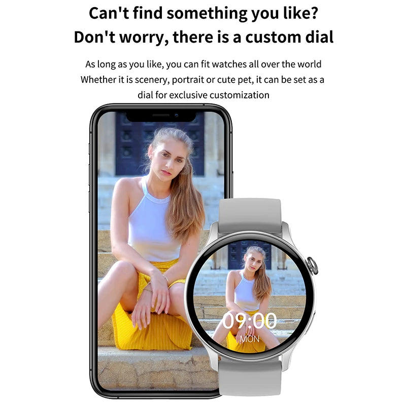 2023 New Smart Watch Women 466*466 AMOLED 1.43" HD Screen Always Display Time Bluetooth Call IP68 Waterproof Sports Smartwatch