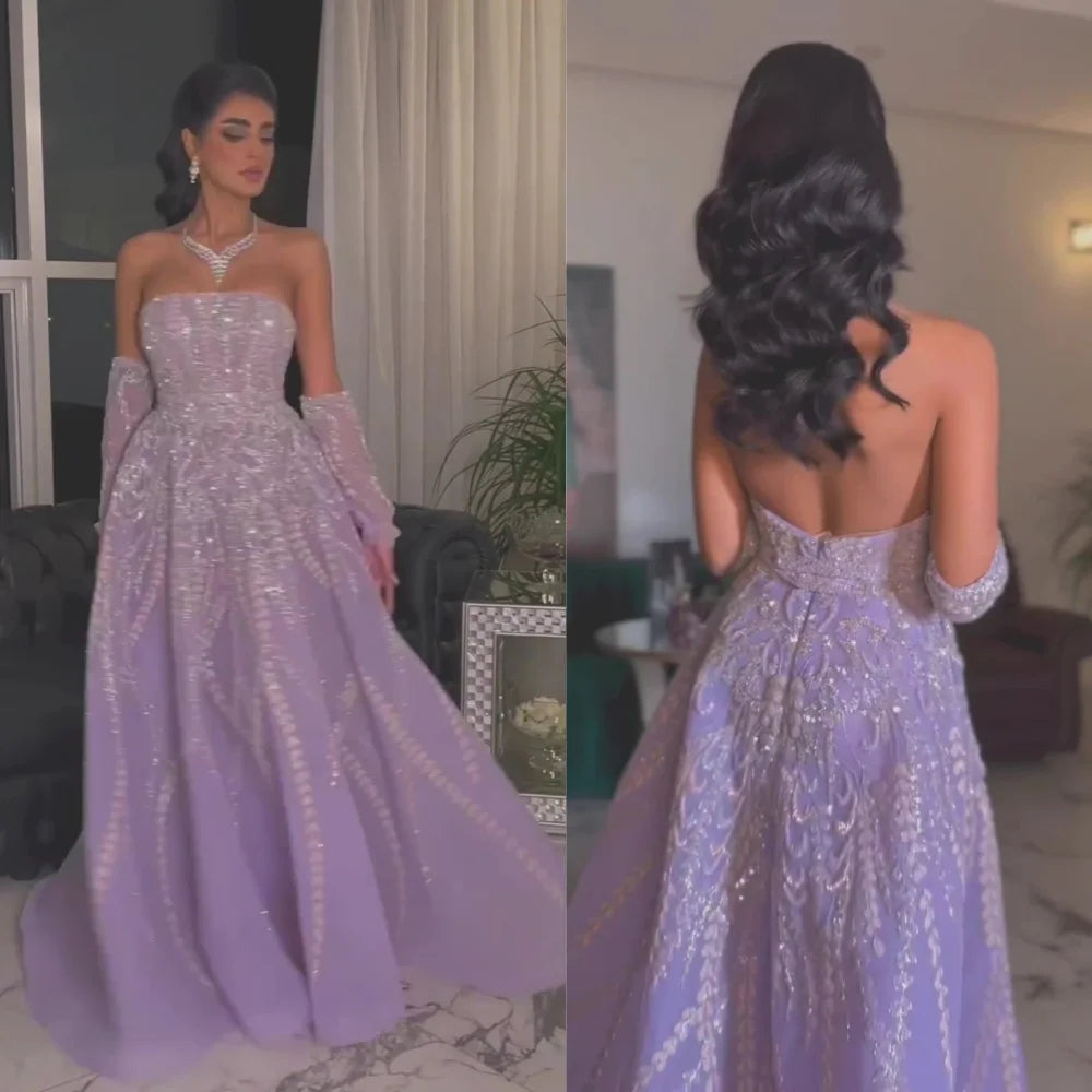 Prom Dress Saudi Arabia Exquisite Strapless A-line Floor