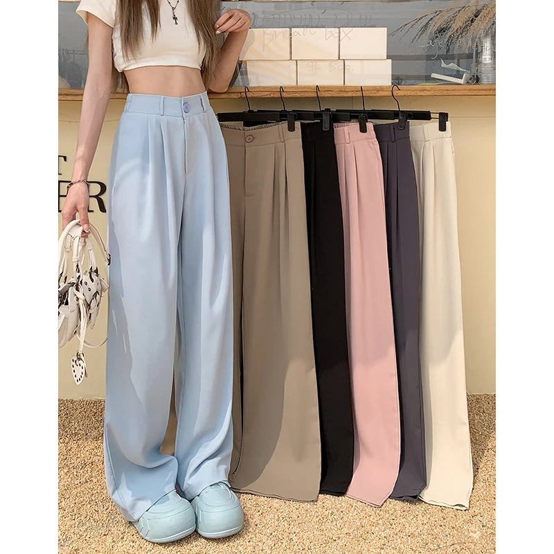 Suit Pants Elastic Waist Slimming Casual