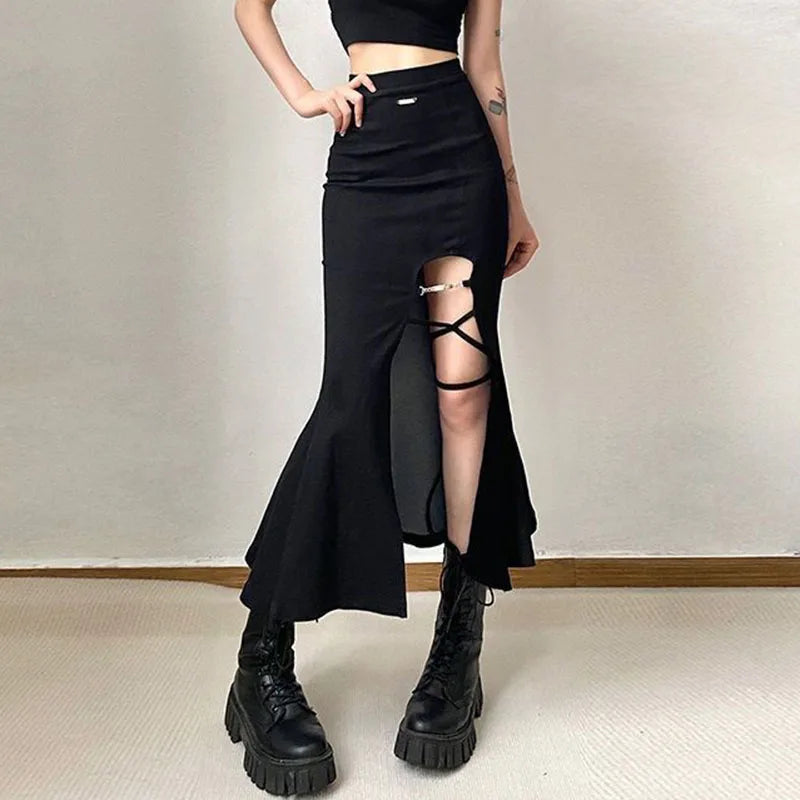 High Waist Mermaid Skirts American Style Designed Bandage Split