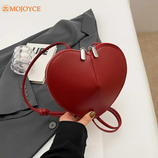 Peach Heart Shape Crossbody Bag