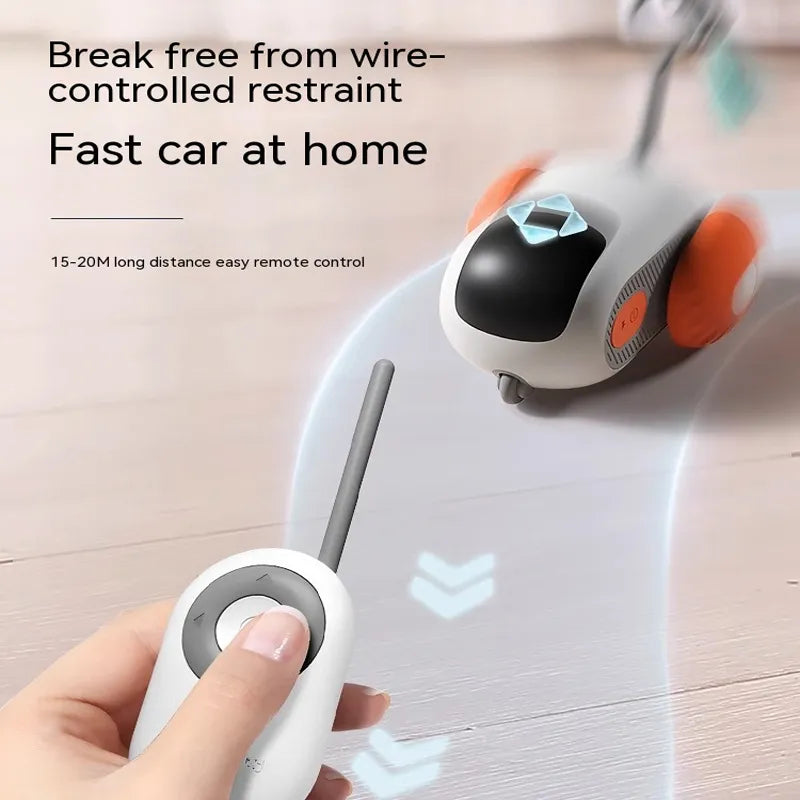 Gravity Sports Car Remote Control Electric Cat Toy Tease Cat Stick Feather Kitten Pet Supplies, Indoor Cat Interactive Cat Toys