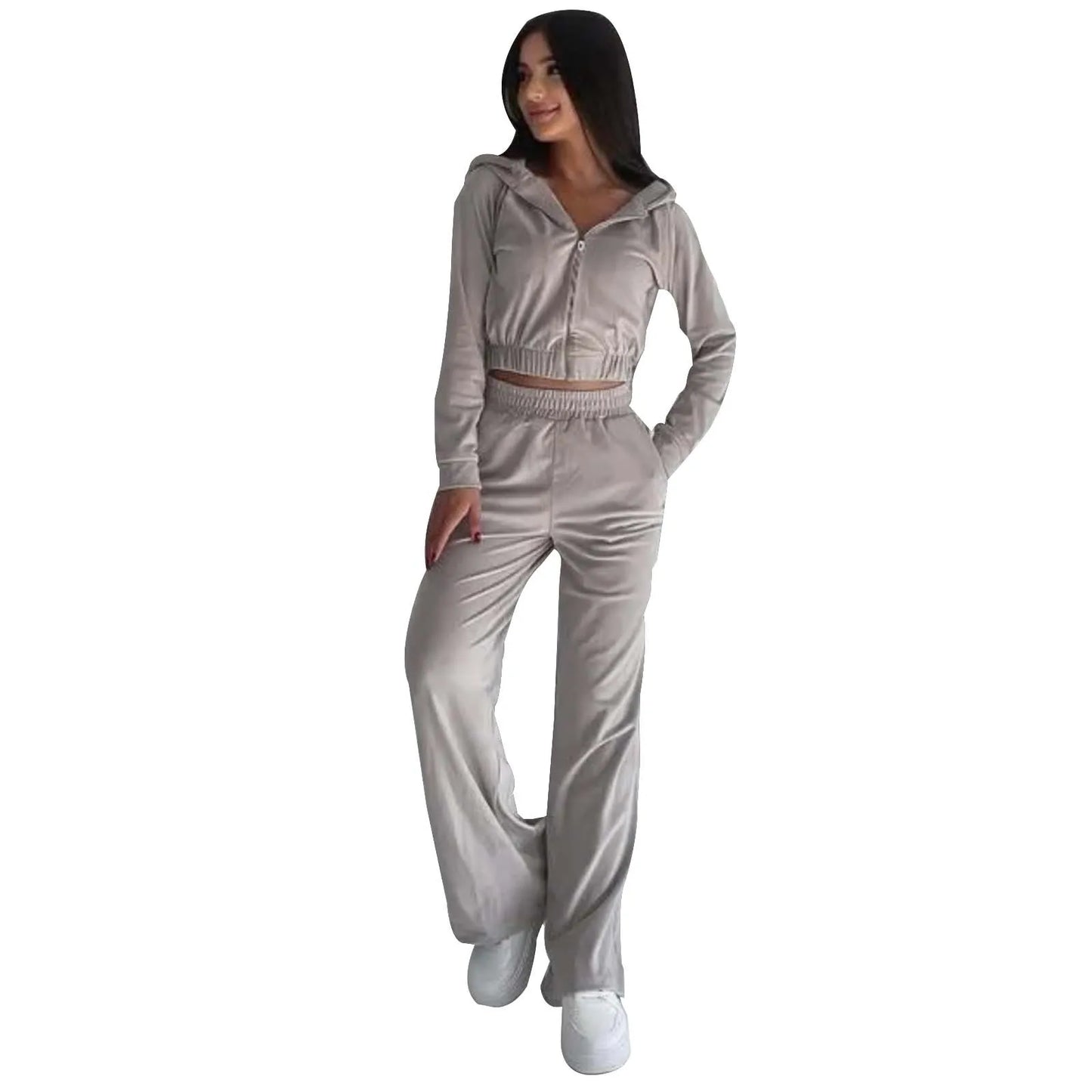 Two Pieces Set Women's Tracksuit Zip Up